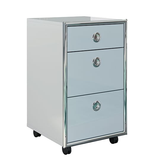 Isna High Gloss Office Pedestal With 3 Drawers In Light Grey_3