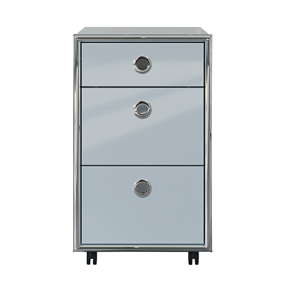 Isna High Gloss Office Pedestal With 3 Drawers In Light Grey_4