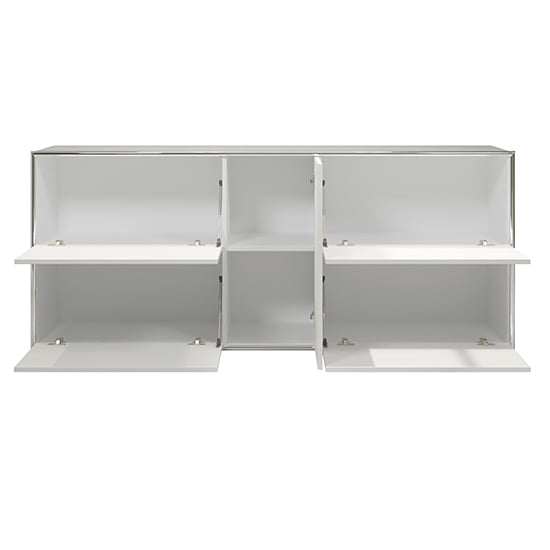 Isna High Gloss Sideboard With 5 Flap Doors In White_5