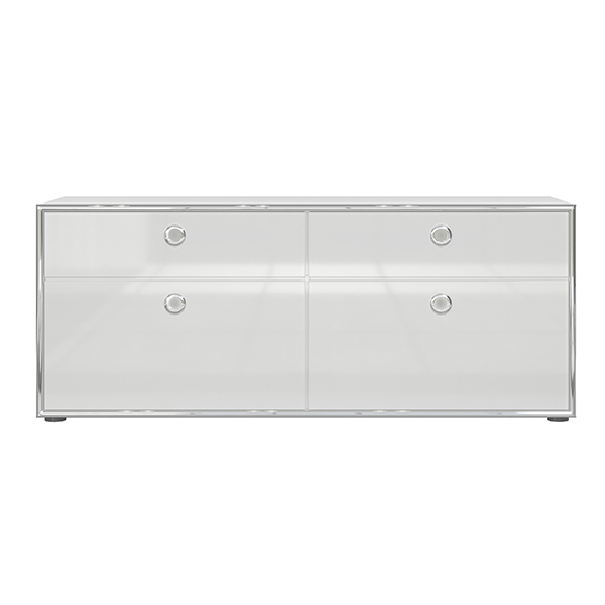 Isna High Gloss TV Stand With 2 Doors 2 Drawers In White_4