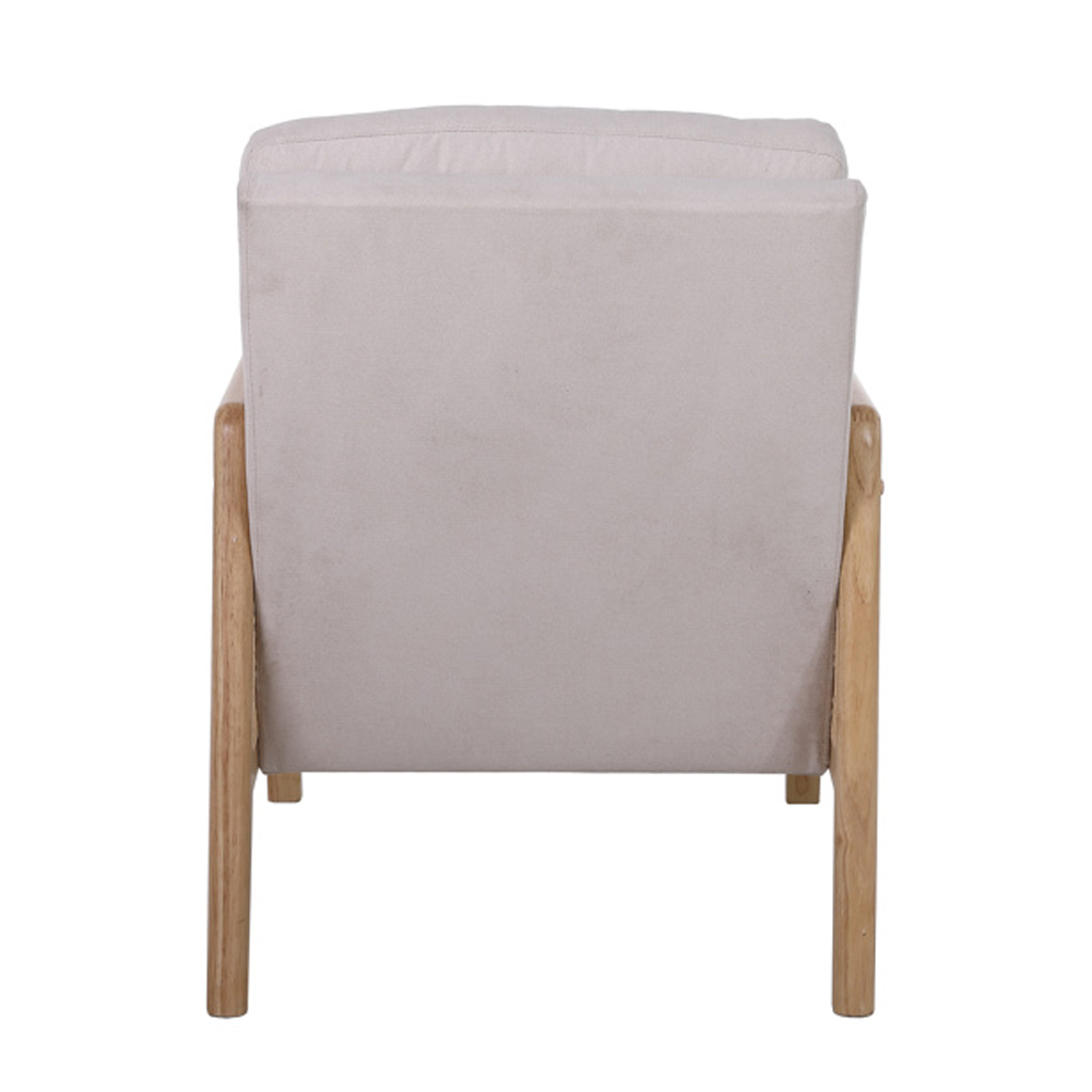 Issaquah Fabric 1 Seater Sofa With Wooden Frame In Grey And Oak