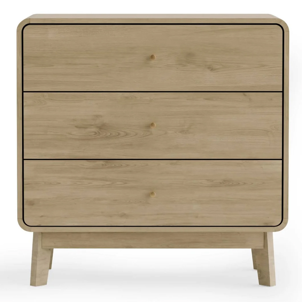 Issaquah Wooden Chest Of 3 Drawers - Oak