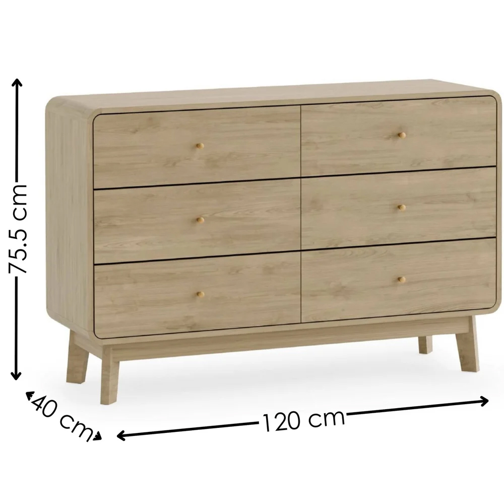 Issaquah Wooden Chest Of 6 Drawers In Oak