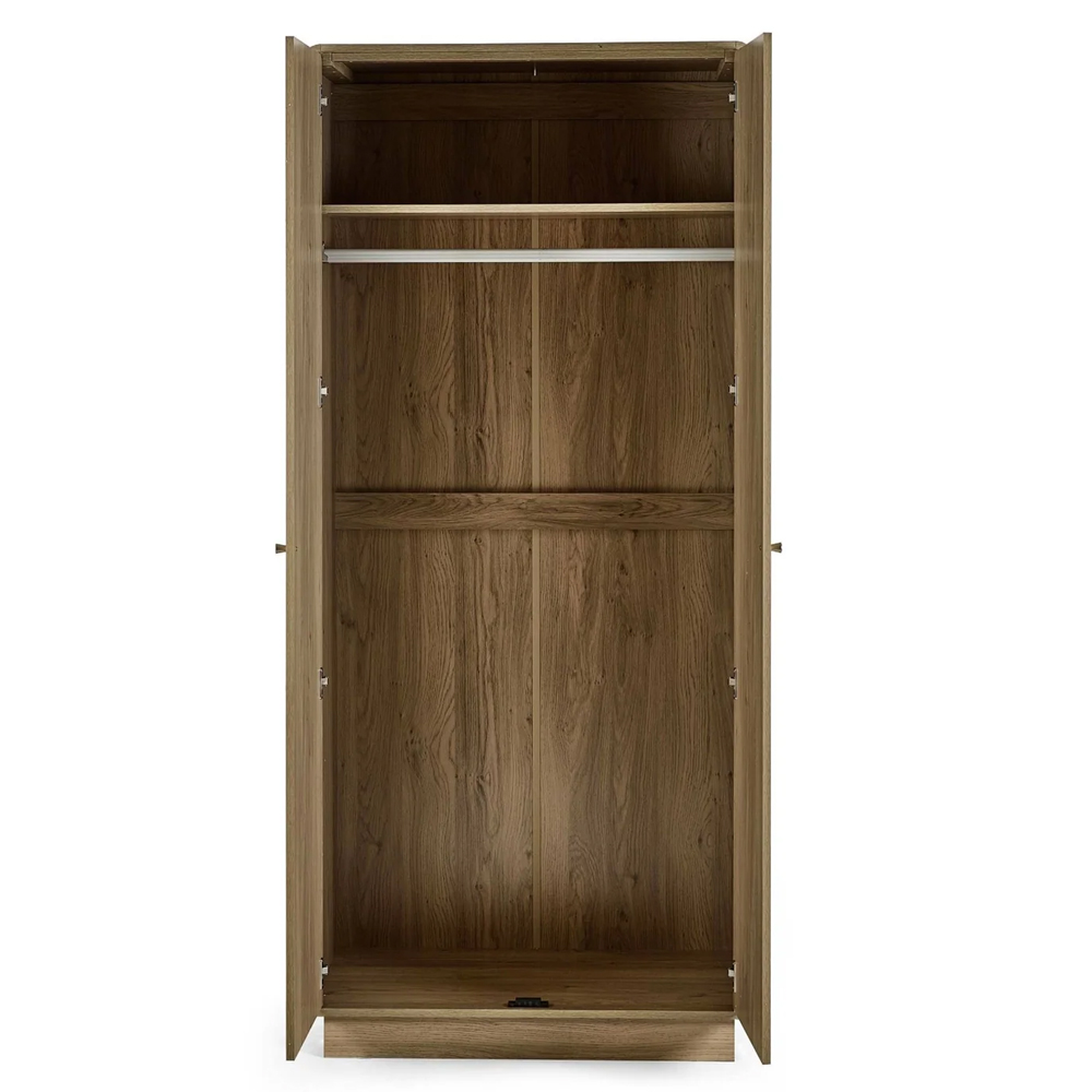 Issaquah Wooden Wardrobe With 2 Doors - Oak