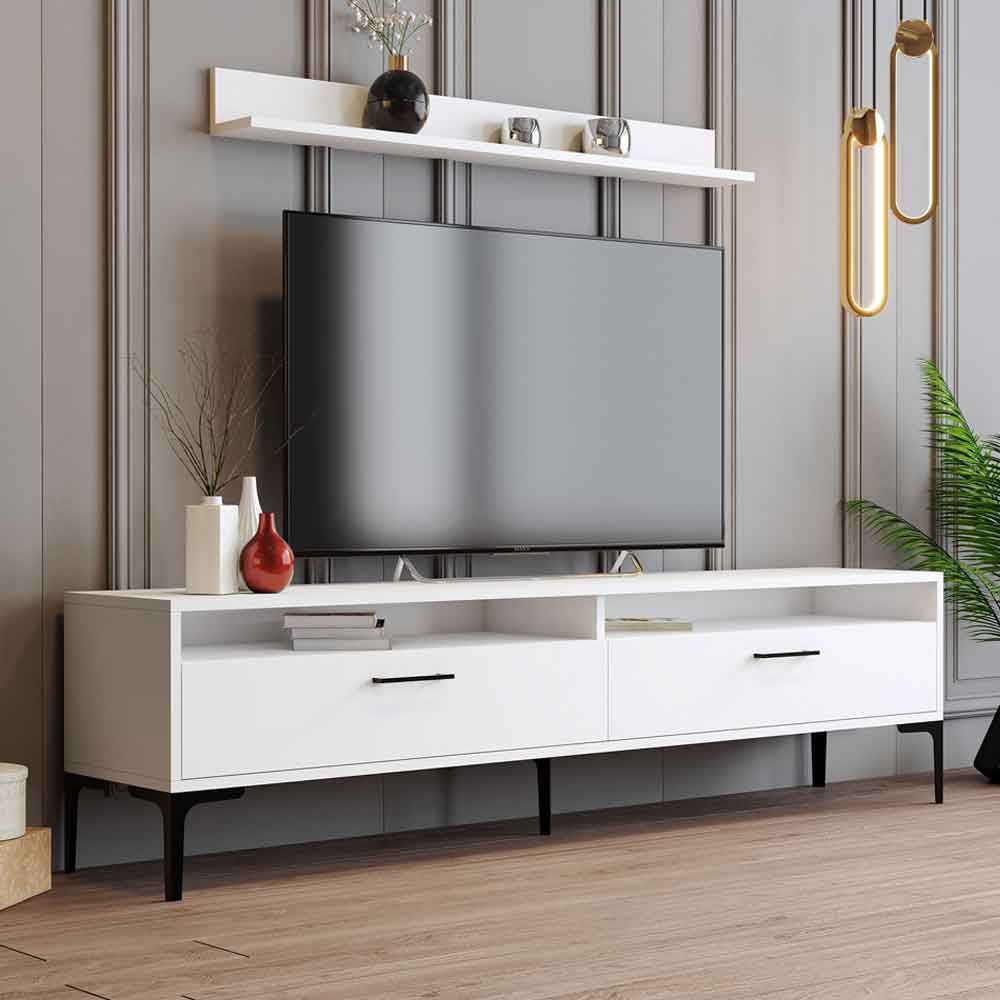 Istanbul Wooden Entertainment Unit and Coffee Table Set in White