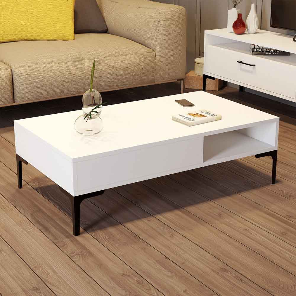 Istanbul Wooden Entertainment Unit and Coffee Table Set in White