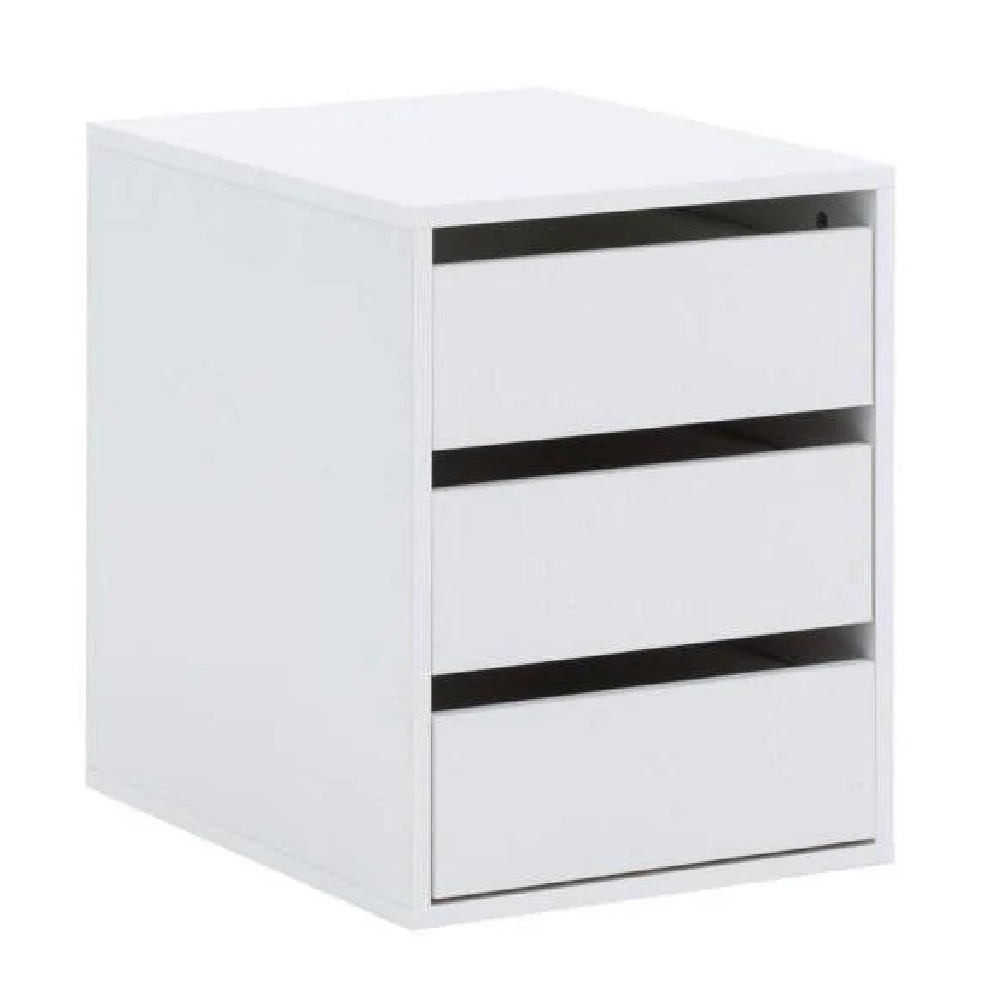 Italian Wooden Chest Of 3 Drawers In Matt White