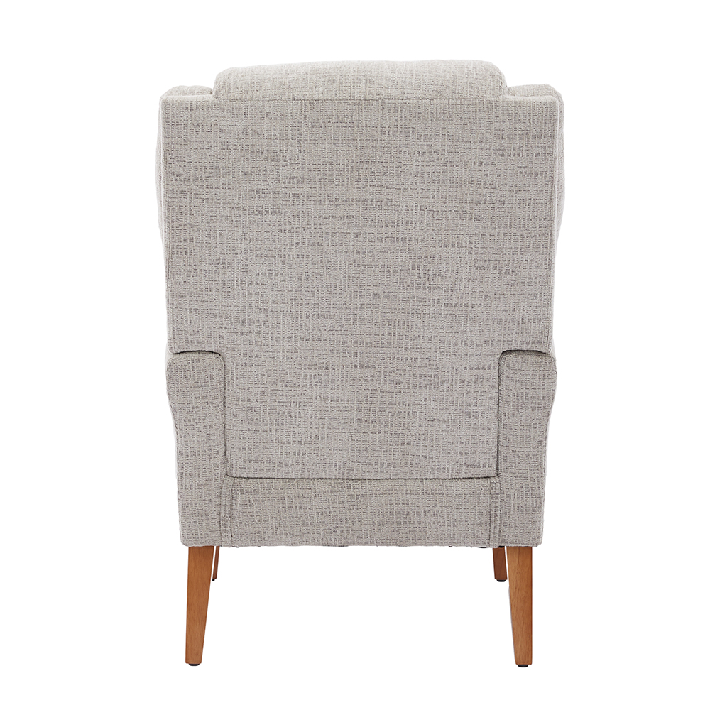 Itaquera Fabric Armchair With Wooden Legs In Linen
