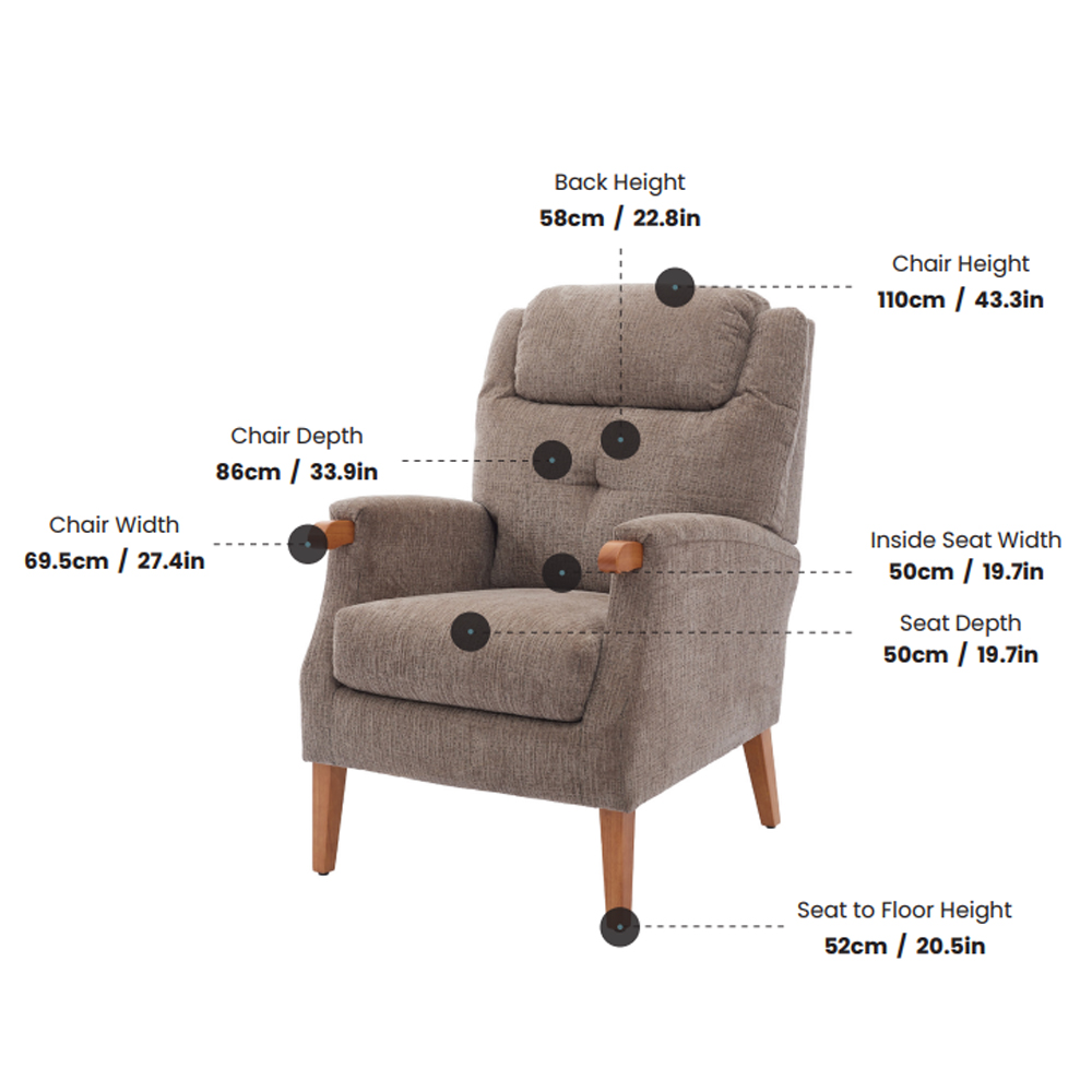 Itaquera Fabric Armchair With Wooden Legs In Linen