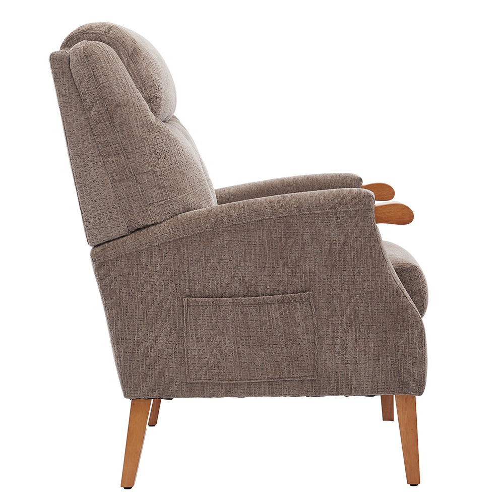 Itaquera Fabric Armchair With Wooden Legs In Mink