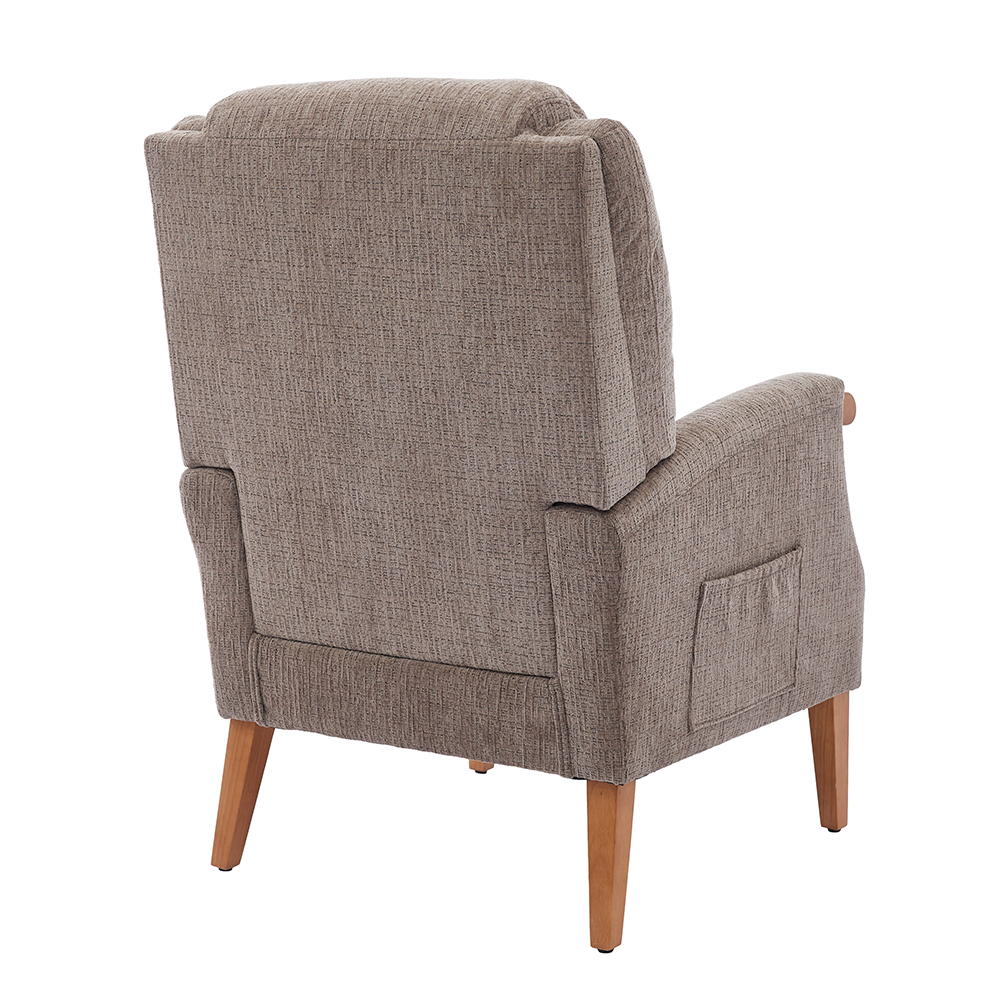 Itaquera Fabric Armchair With Wooden Legs In Mink