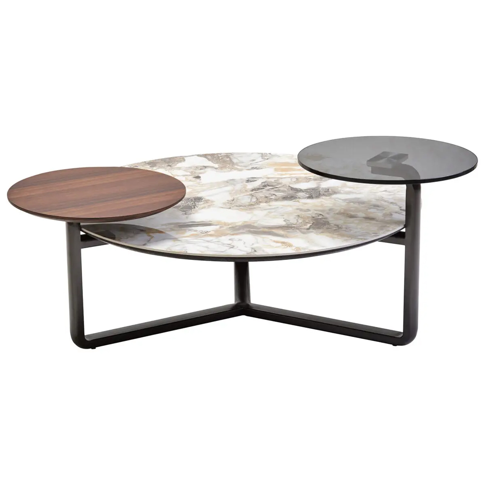 Ithaca Ceramic Top Coffee Table In Grey And White