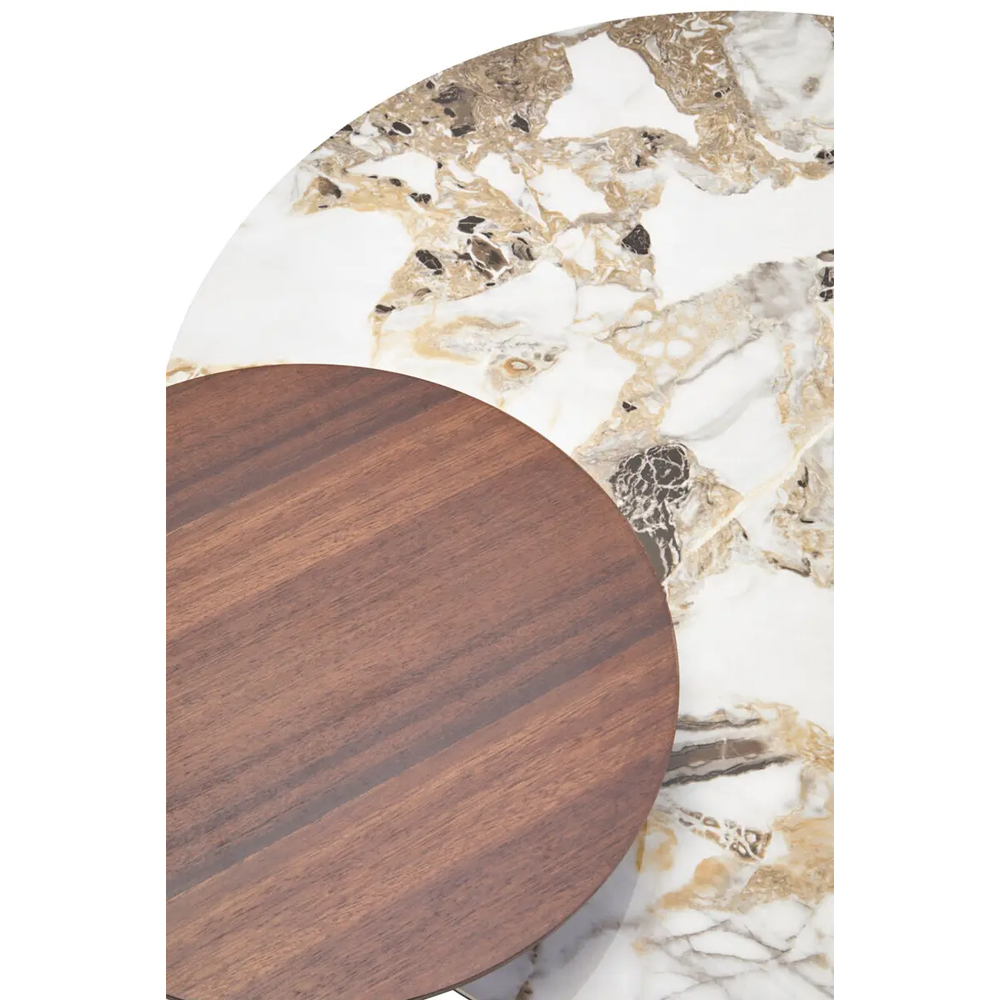 Ithaca Ceramic Top Coffee Table In Grey And White