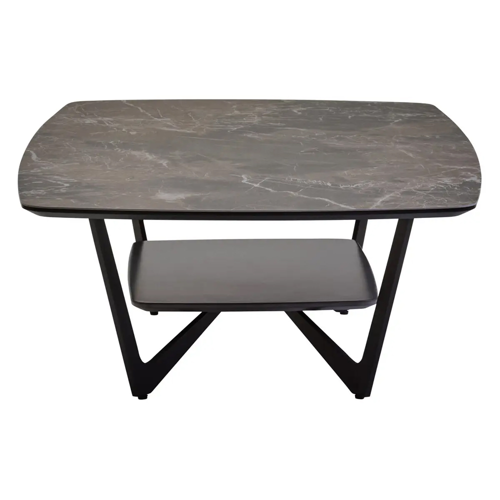 Ithaca Ceramic Top Rectangular Coffee Table In Grey And Black