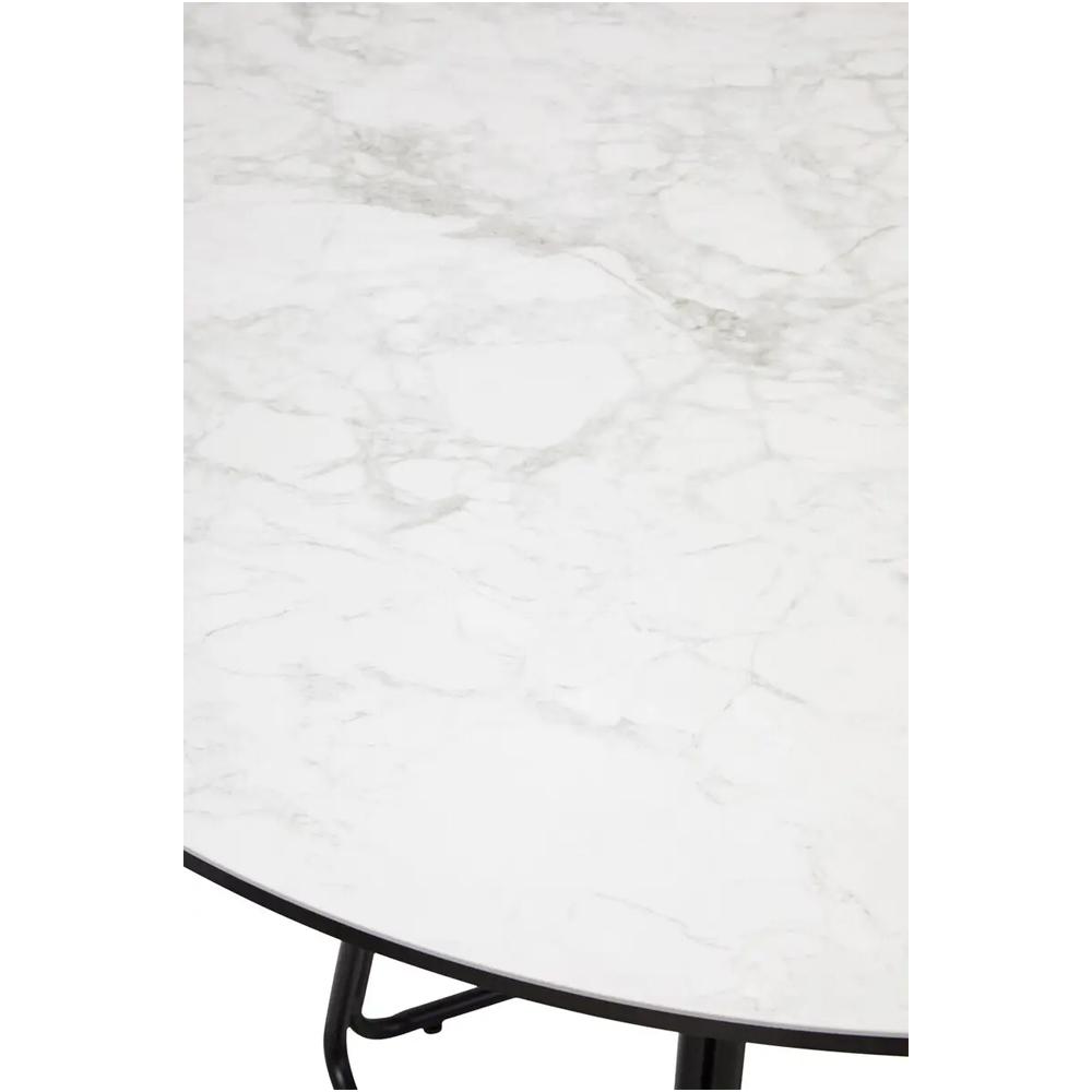 Ithaca Ceramic Top Round Dining Table In Grey And Black