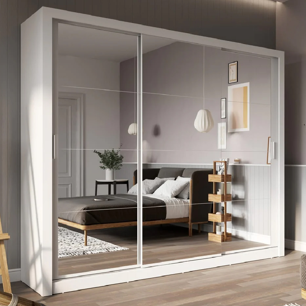 Read more about Ithaca mirrored wardrobe with 3 sliding doors in white