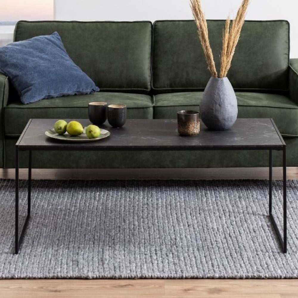 Read more about Ithaca wooden coffee table in black marble effect