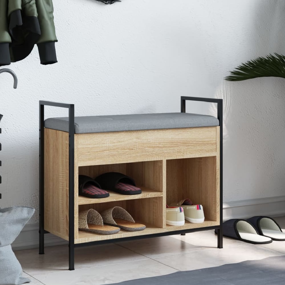 Read more about Ithaca wooden shoe bench with 3 shelves in sonoma oak