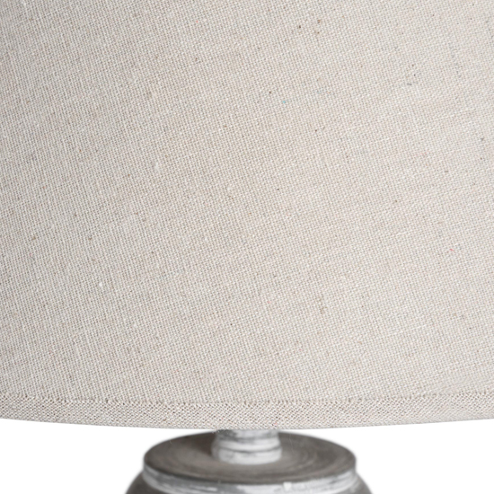 Ithacans Wooden Floor Lamp In Grey With Beige Linen Shade_4