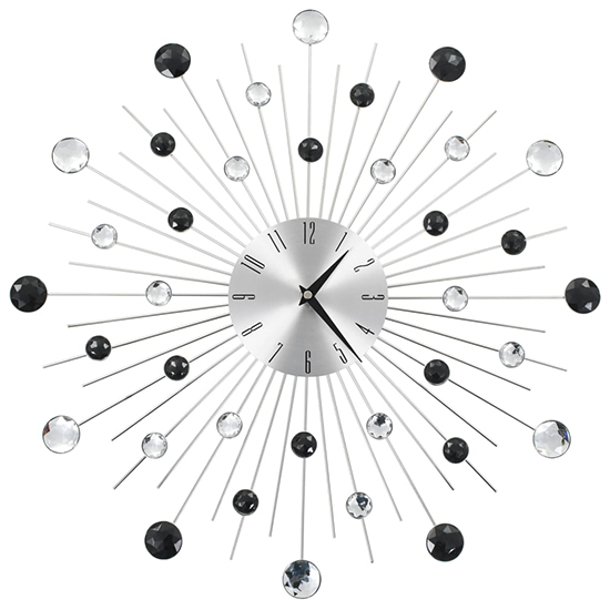 Itotia Round Quartz Movement Wall Clock In Silver And Black