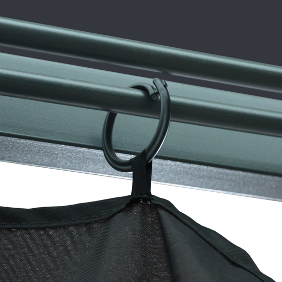 Ivan 3m x 3m Gazebo With Anthracite Curtain And LED Lights