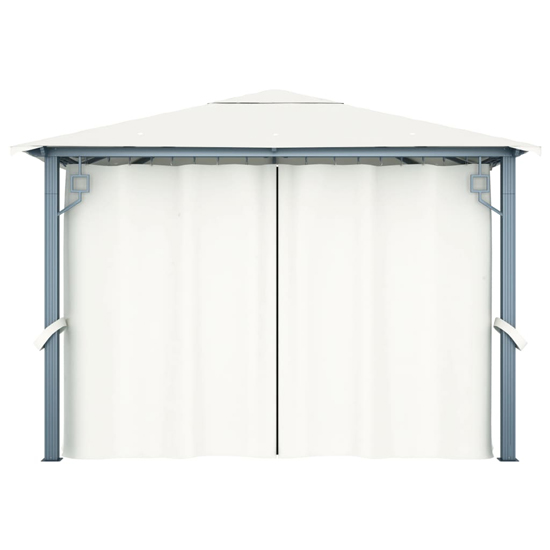 Ivan 3m x 3m Gazebo With Cream Curtain And LED Lights