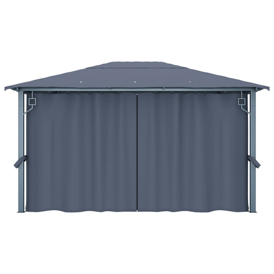 Ivan 4m x 3m Gazebo With Anthracite Curtain And LED Lights