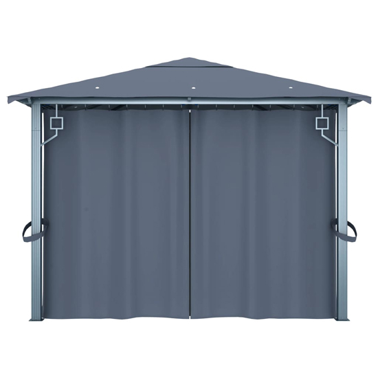 Ivan 4m x 3m Gazebo With Anthracite Curtain And LED Lights
