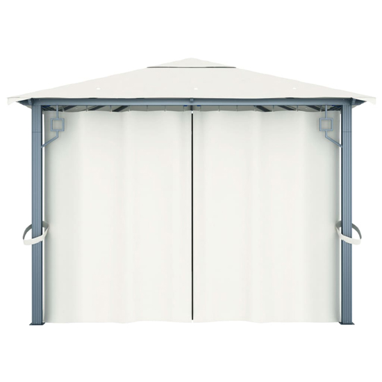 Ivan 4m x 3m Gazebo With Cream Curtain And LED Lights