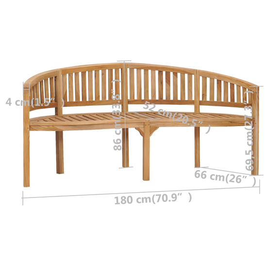 Ivan Banana Shape Garden Seating Bench Large In Natural