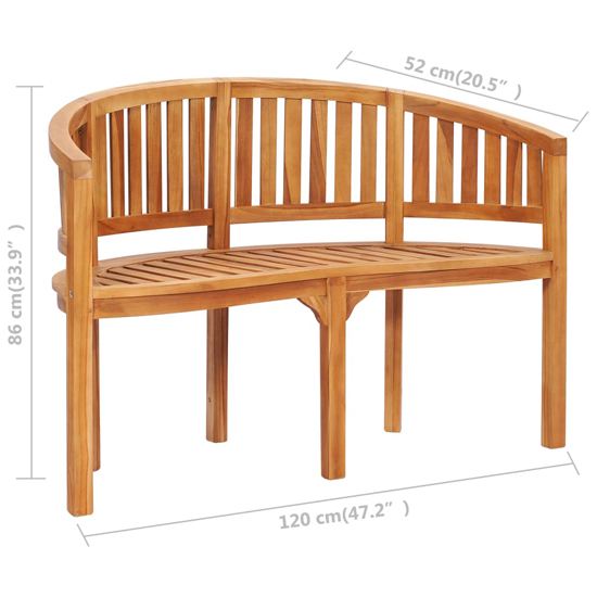 Ivan Banana Shape Garden Seating Bench Small In Natural