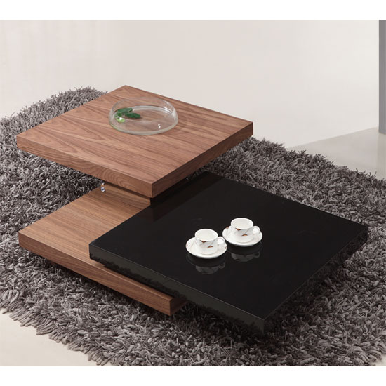 Iva Coffee Tables In Walnut And Black Gloss