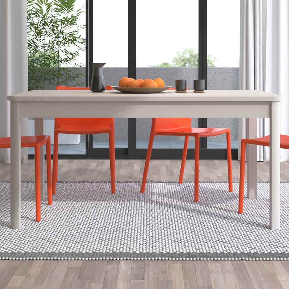 Ivaris Rectangular Wooden Dining Table in Cashmere
