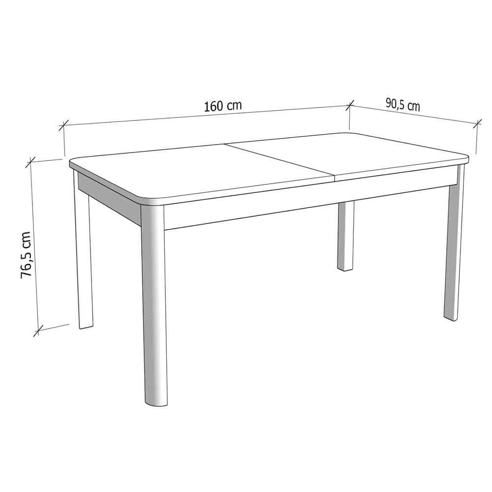 Ivaris Rectangular Wooden Dining Table in Cashmere