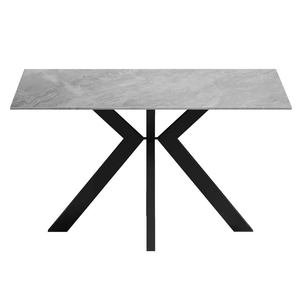 Iveran Ceramic Dining Table in Grey Gloss