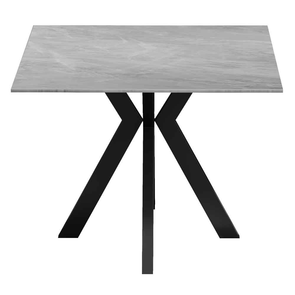 Iveran Ceramic Dining Table in Grey Gloss