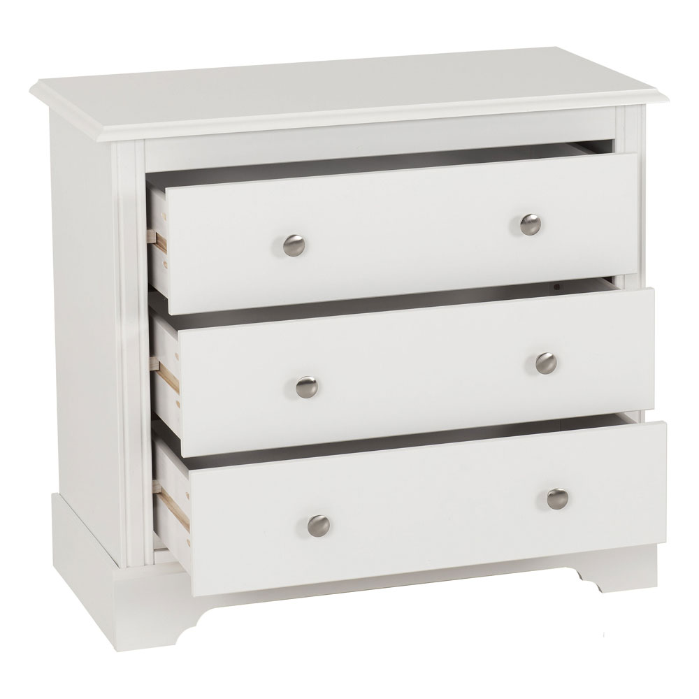 Iverion Wooden Chest Of 3 Drawers in White