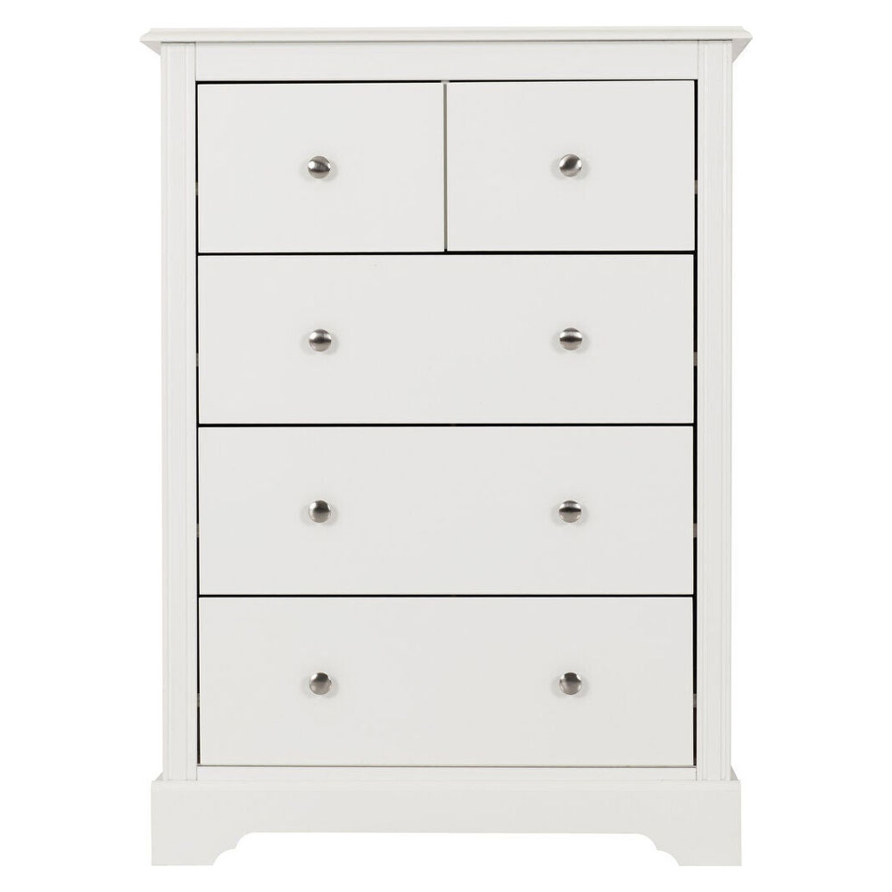 Iverion Wooden Chest Of 5 Drawers in White