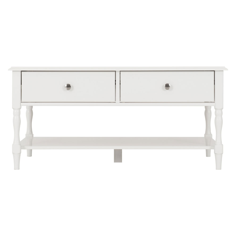 Iverion Wooden Coffee Table with 2 Drawers in White