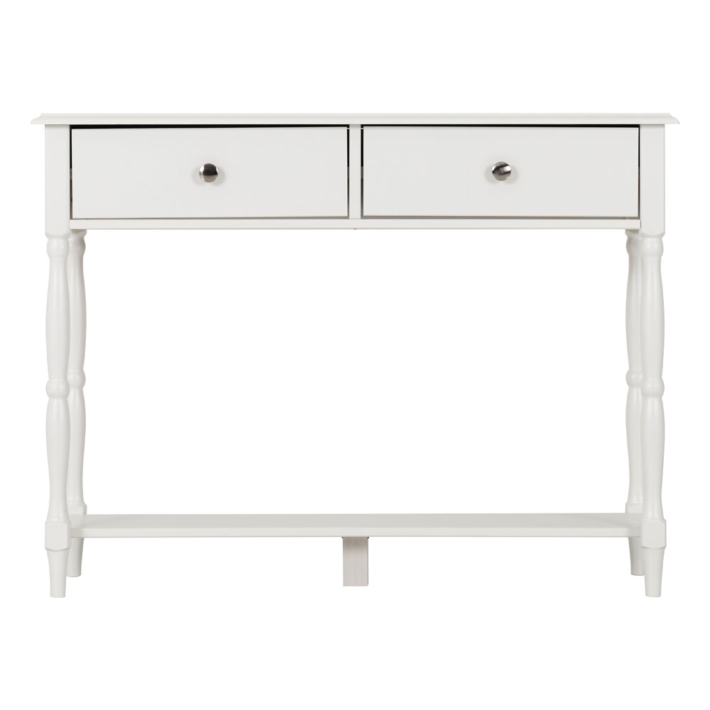 Iverion Wooden Console Table with 2 Drawers in White