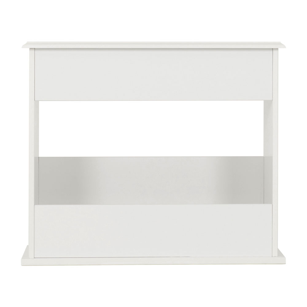 Iverion Wooden End Table with Magazine Rack in White
