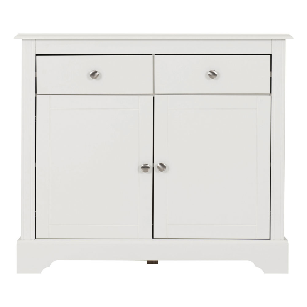 Iverion Wooden Sideboard with 2 Doors 2 Drawers in White