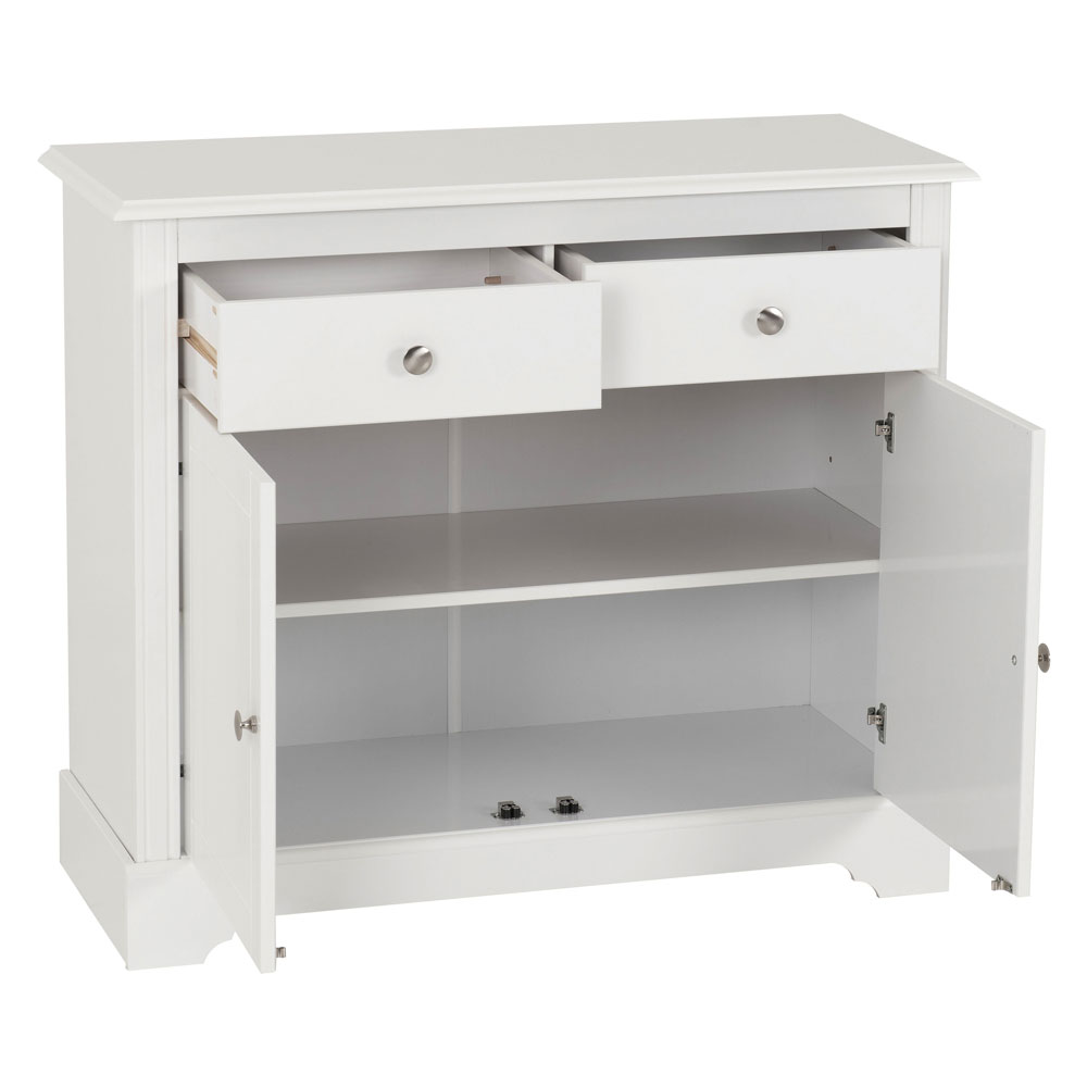 Iverion Wooden Sideboard with 2 Doors 2 Drawers in White