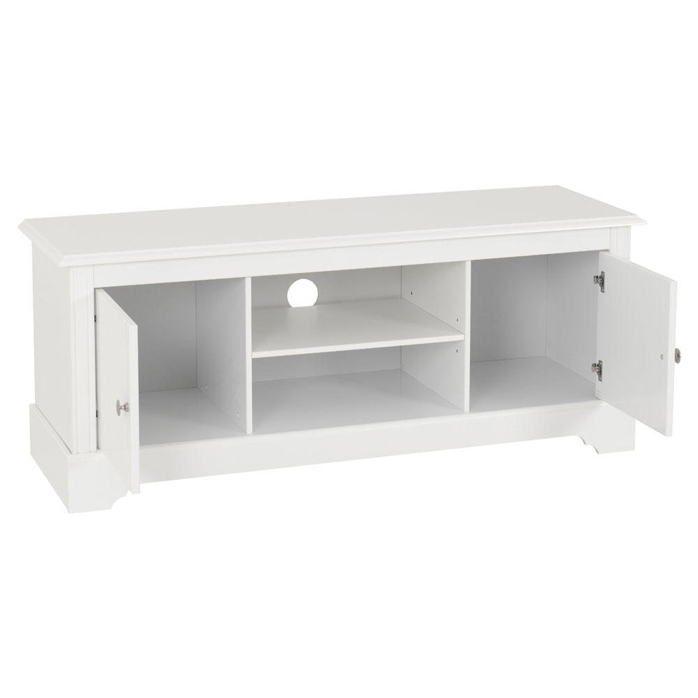 Iverion Wooden TV Stand with 2 Doors in White