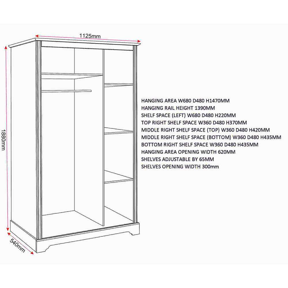 Iverion Wooden Wardrobe with 3 Doors in White