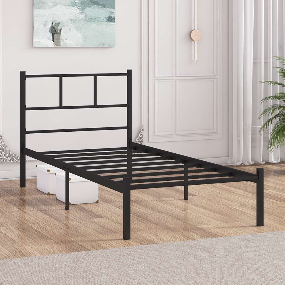 Iveris Metal Single Bed in Black