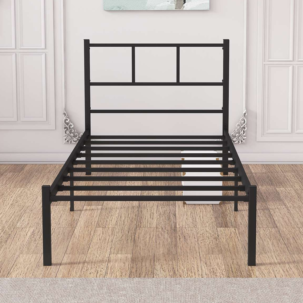 Iveris Metal Single Bed in Black