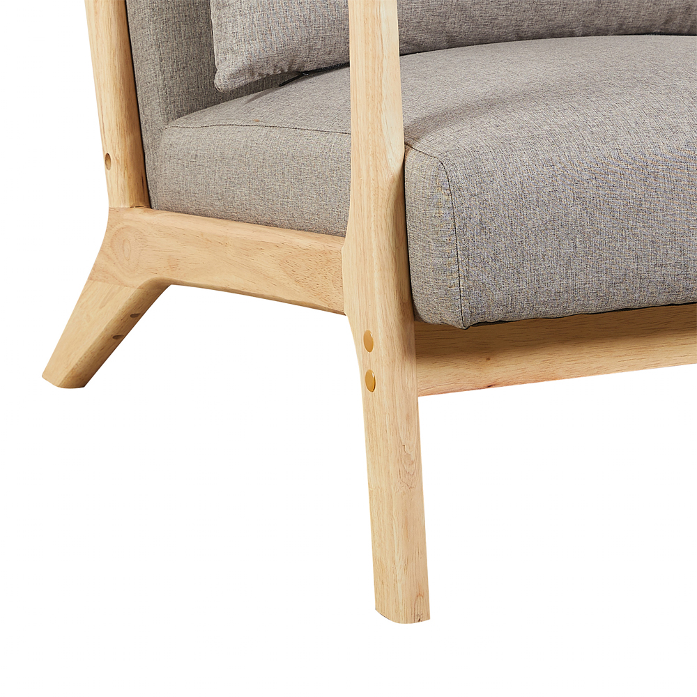 Iverox Fabric 1 Seater Sofa in Stone