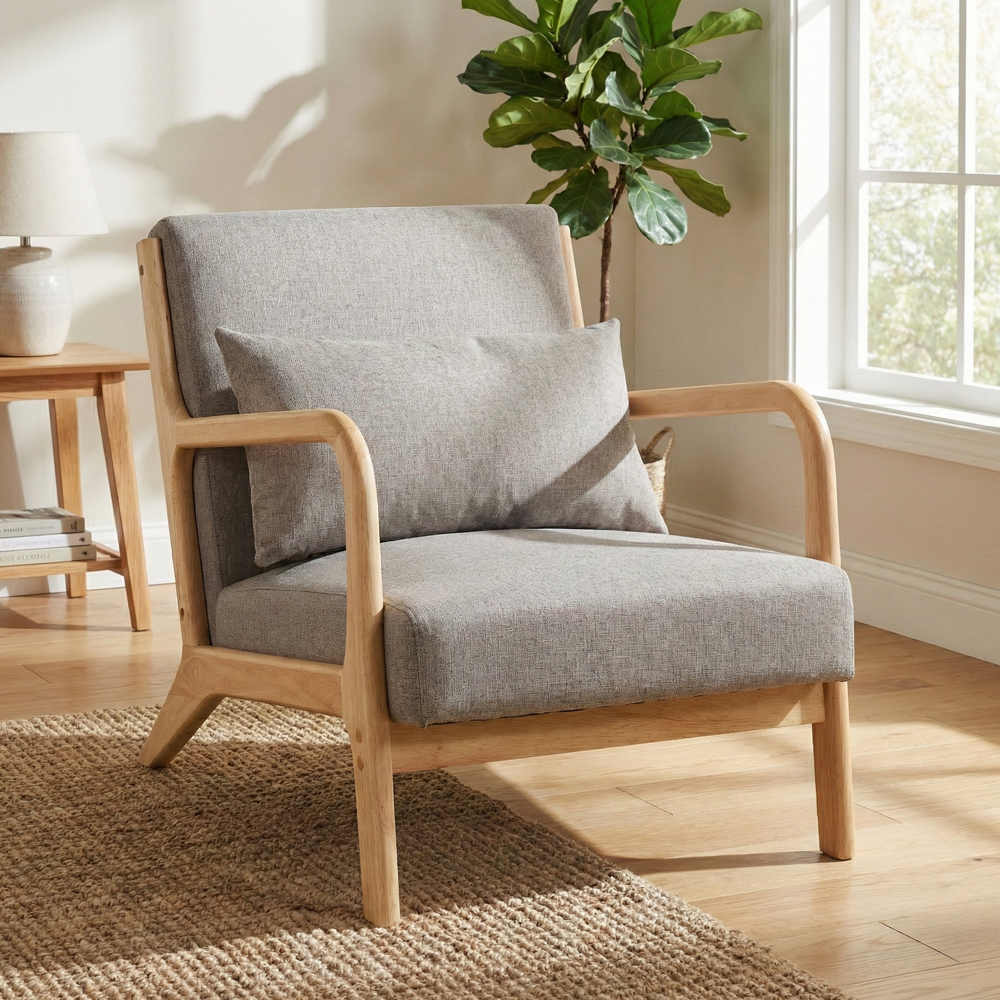 Iverox Fabric 2+1+1 Seater Sofa Set in Stone
