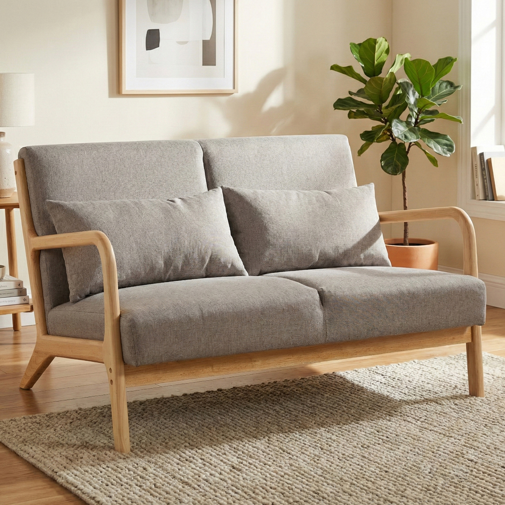 Iverox Fabric 2+1+1 Seater Sofa Set in Stone